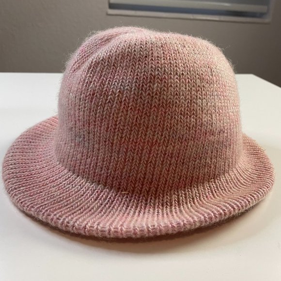 Vintage HANSEN Womens Pink Knit Bucket Brim Warm Winter Hat One Size - Picture 3 of 10